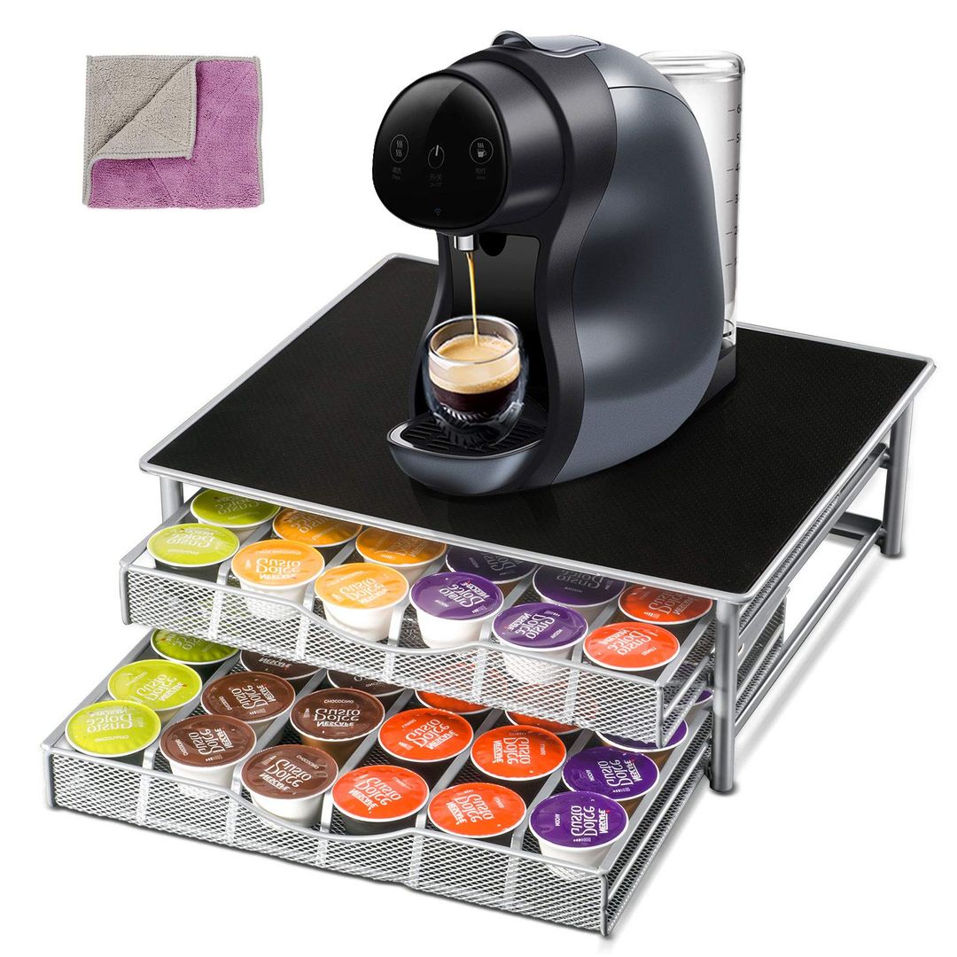 aufbewahrung dolce gusto kapseln Masthome Kaffeekapselhalter 72 Dolce Gusto Kapseln 2-stoeckig Schubladen Kapselspender – widim.de
