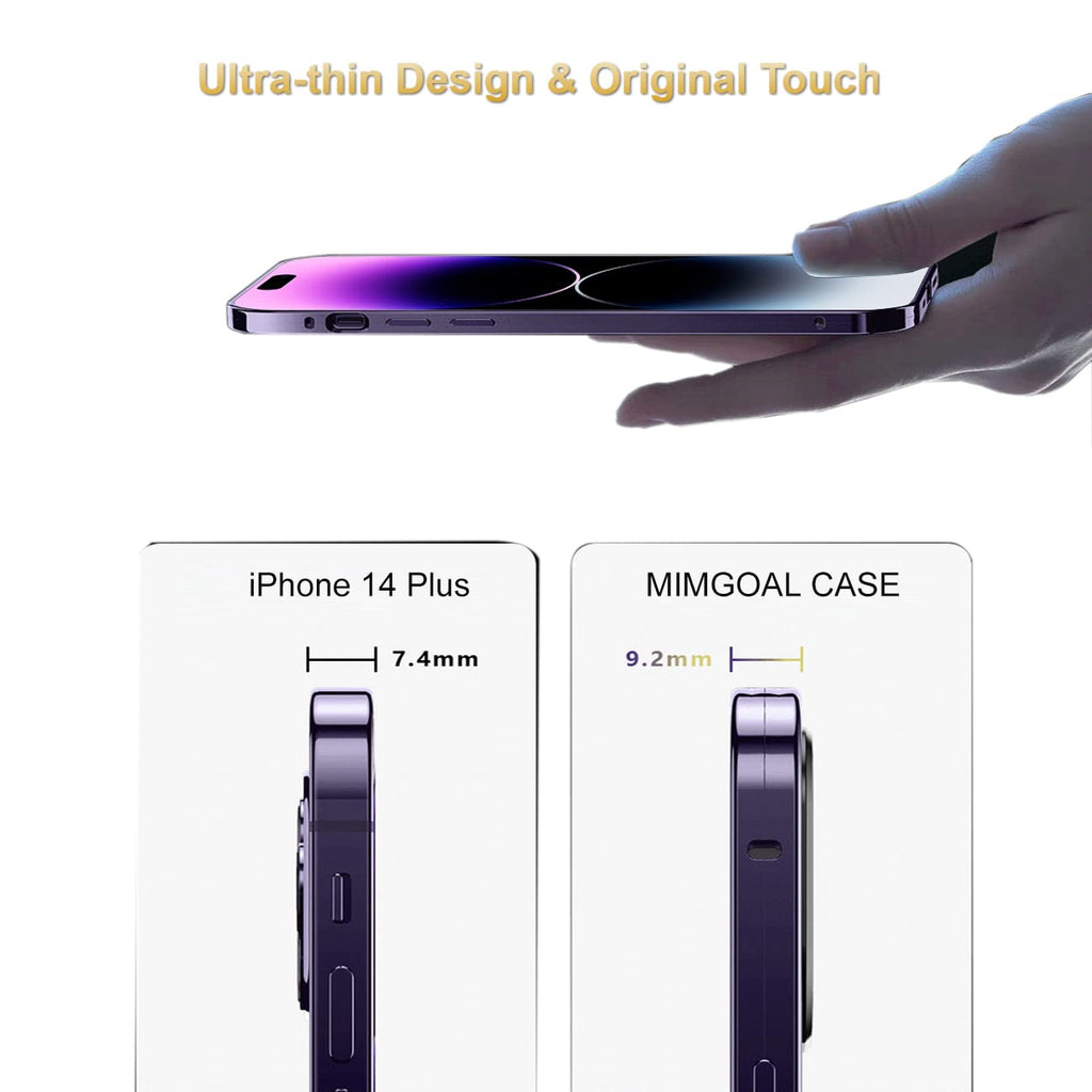MIMGOAL Hülle – iPhone 14 Plus, 360 Grad, Metallrahmen, Panzerglas, Blau