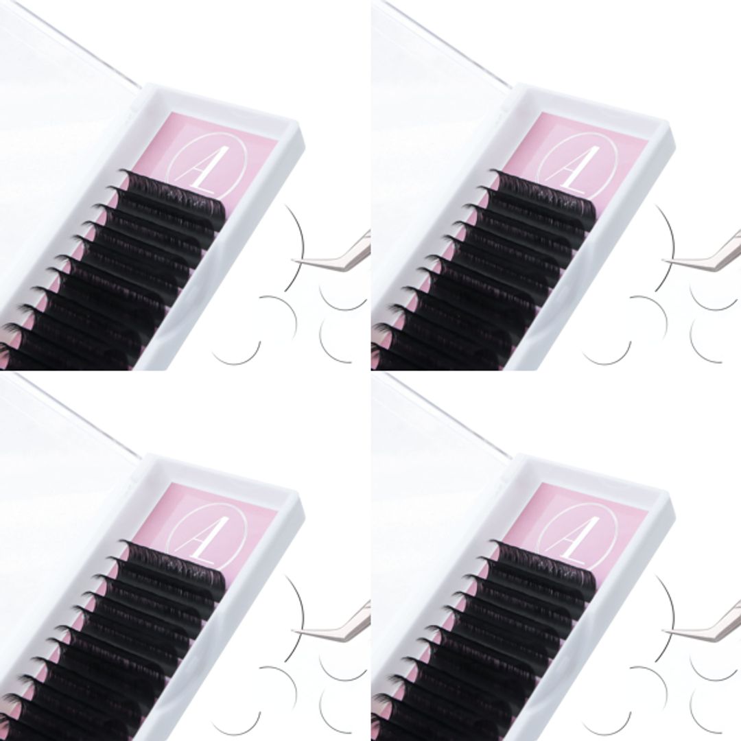 ALLOVE Wimpernverlängerung Classic – 0,07 / C Curl / 15-20 mm Mixed Tray, Volumen