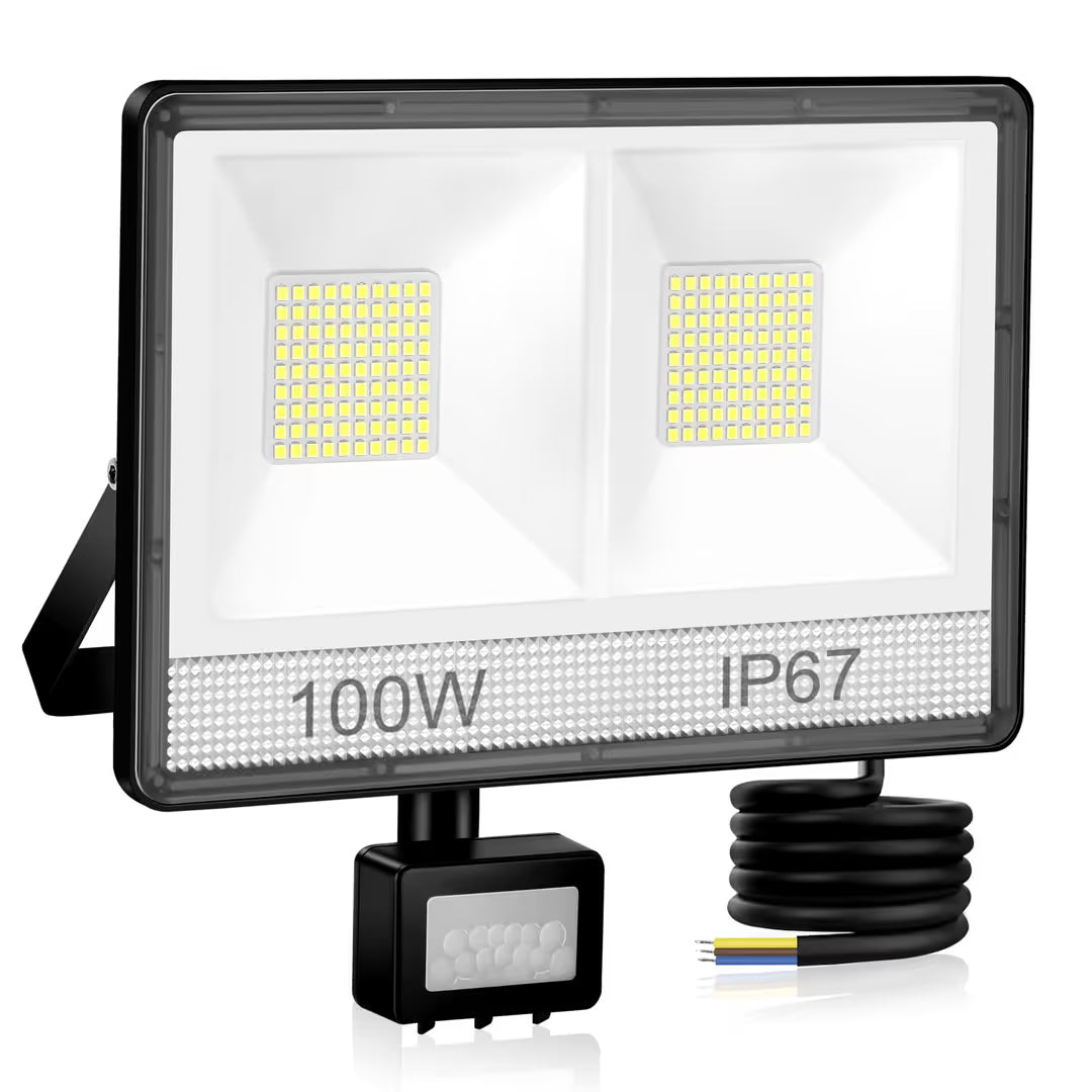TASINUO 100 W LED-Außenstrahler mit Bewegungsmelder