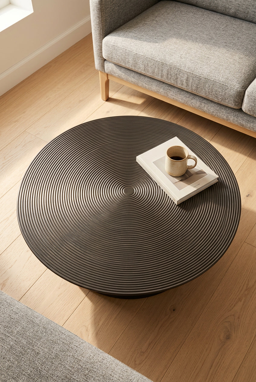 Runder Couchtisch aus Metall, Durchmesser 80 cm, Höhe 41 cm