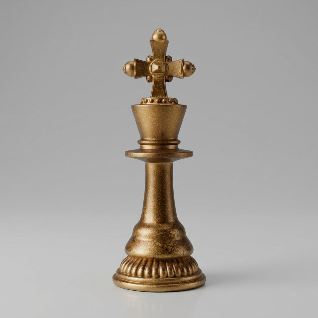 Schachfiguren Dekoset in Antikgold-Optik, 3-teilig