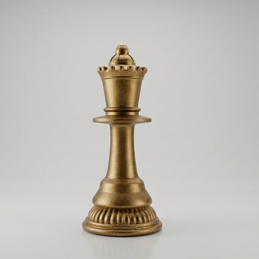 Schachfiguren Dekoset in Antikgold-Optik, 3-teilig