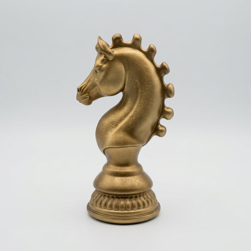 Schachfiguren Dekoset in Antikgold-Optik, 3-teilig