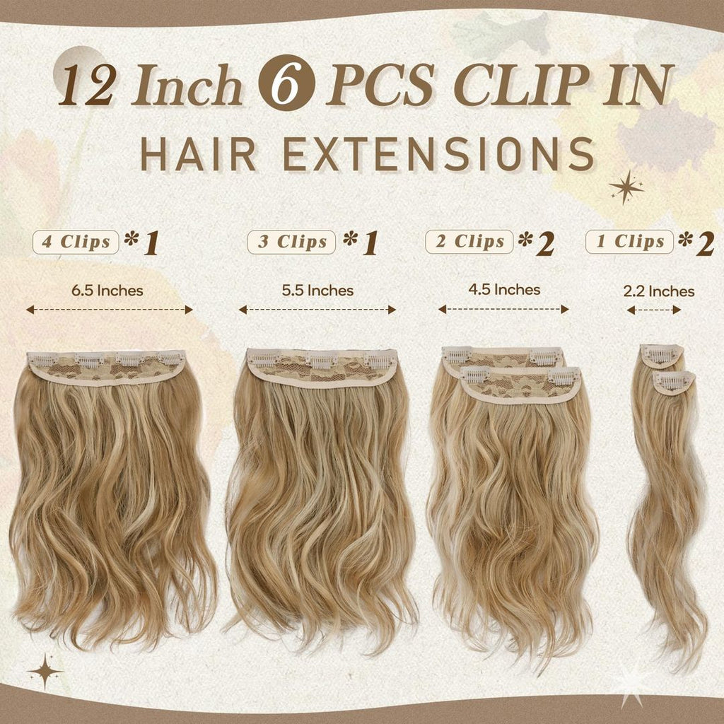 Wellen Haarverlängerungen 30cm - Goldblond