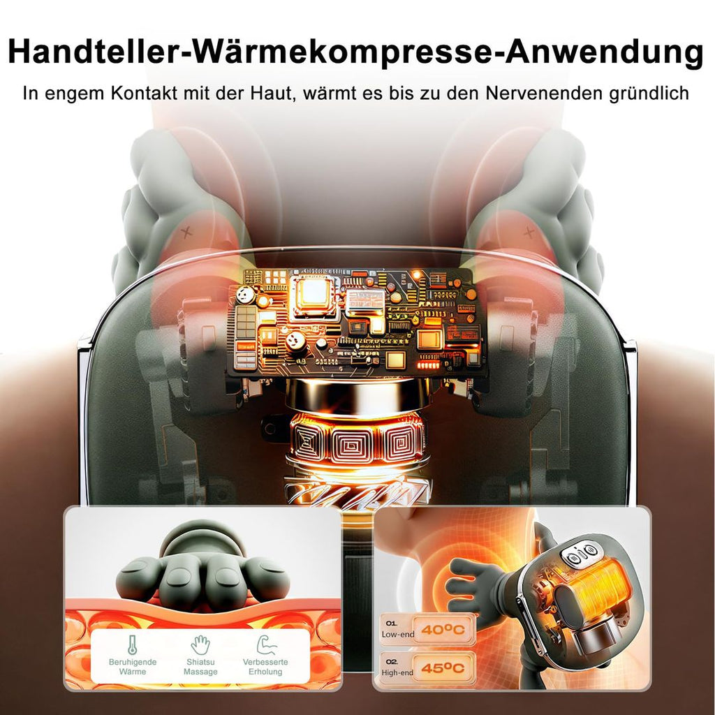 Nacken- und Rückenmassagegerät 4D – Vibration, Wärme, 3 Modi, 2 Heizstufen