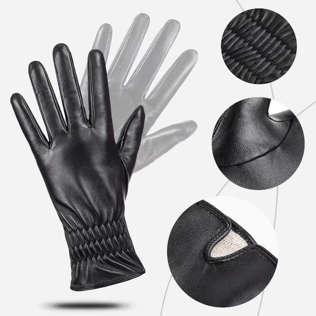 Damen Schafsleder Touchscreen Handschuhe