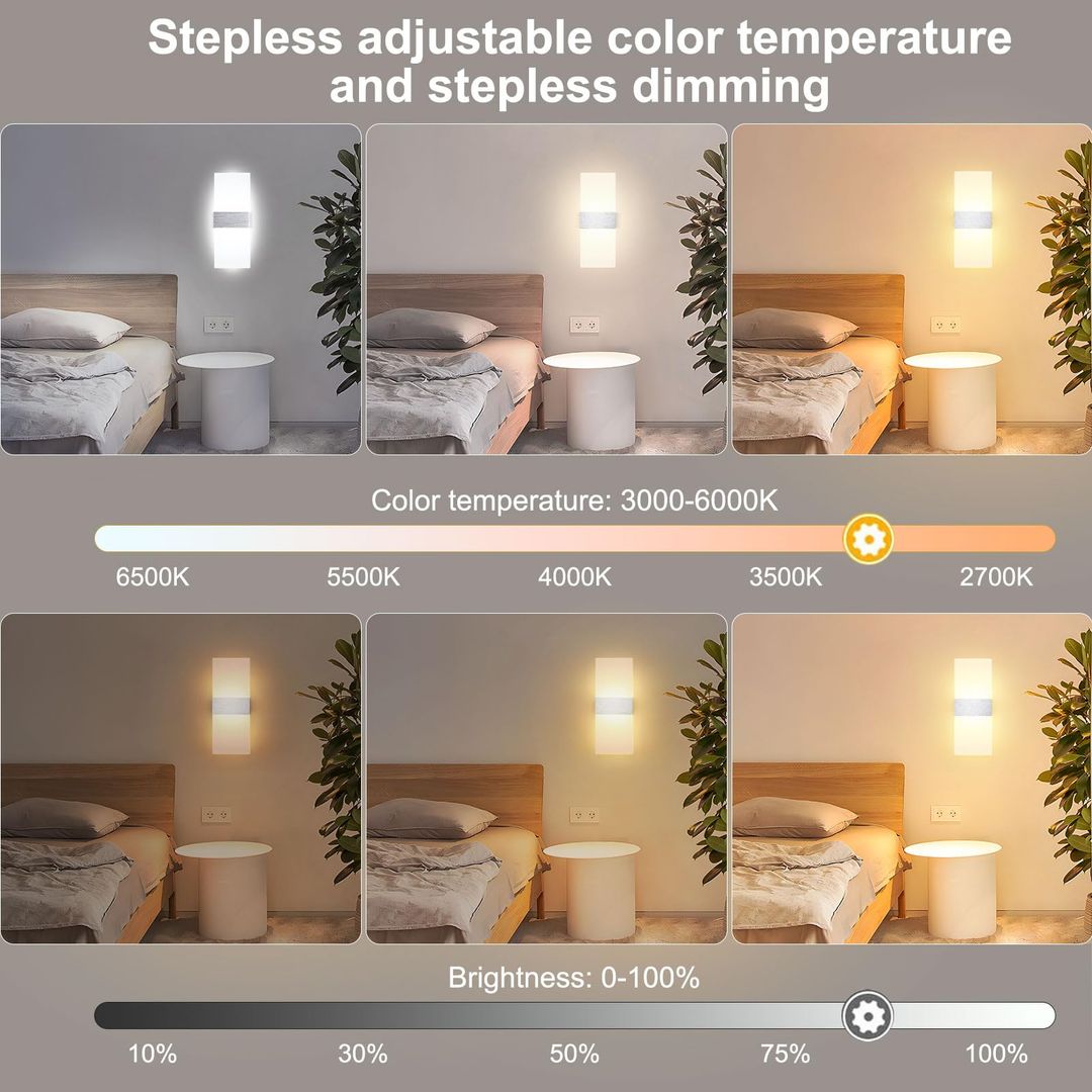LED Wandleuchte 2er-Set 12W – Dimmbar, Fernbedienung