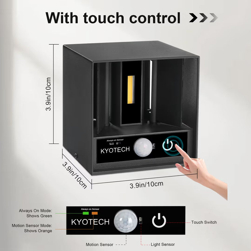 KYOTECH Комплект от 2 LED стенни лампи за открито