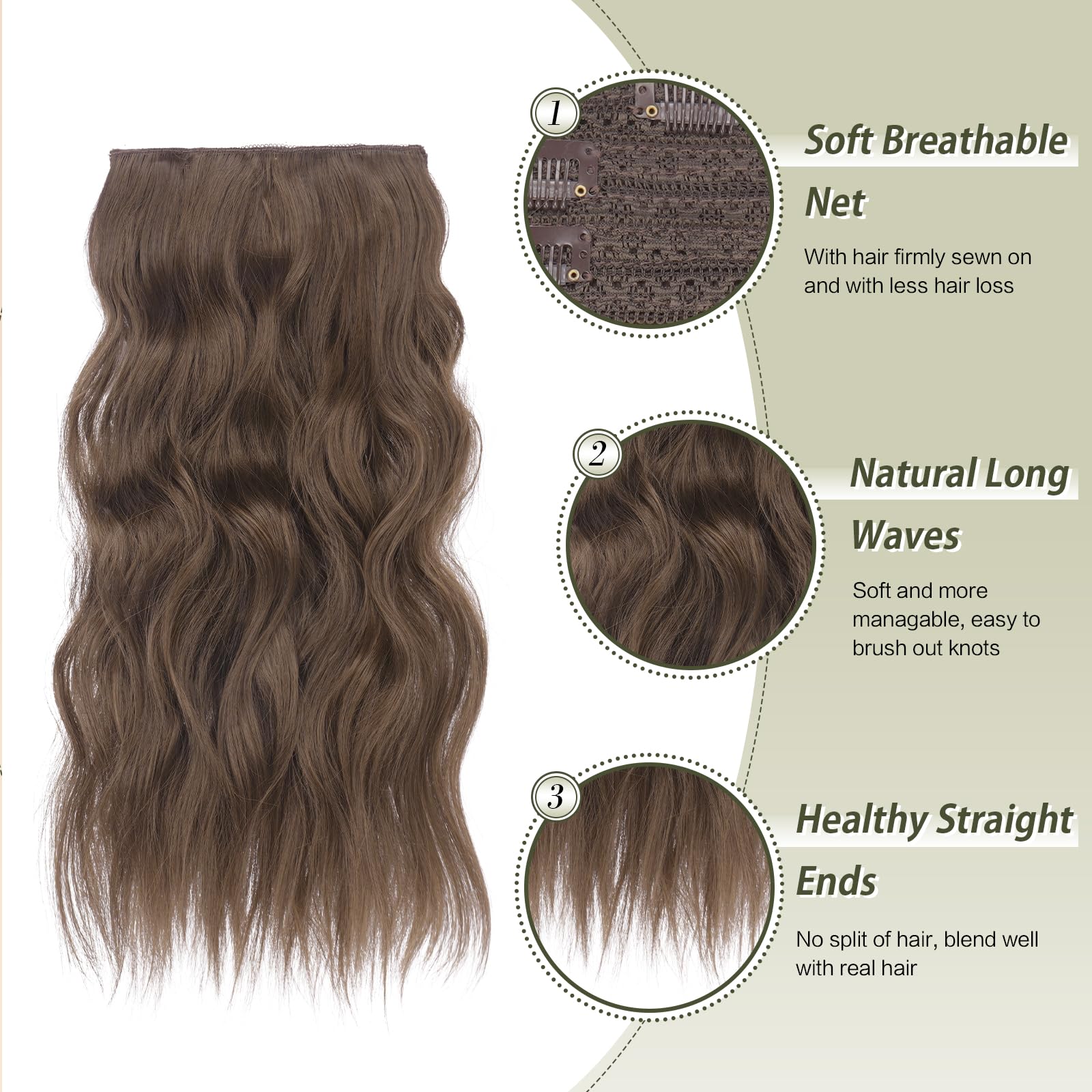 Clip-in-Extensions, 4 Stück 40 cm