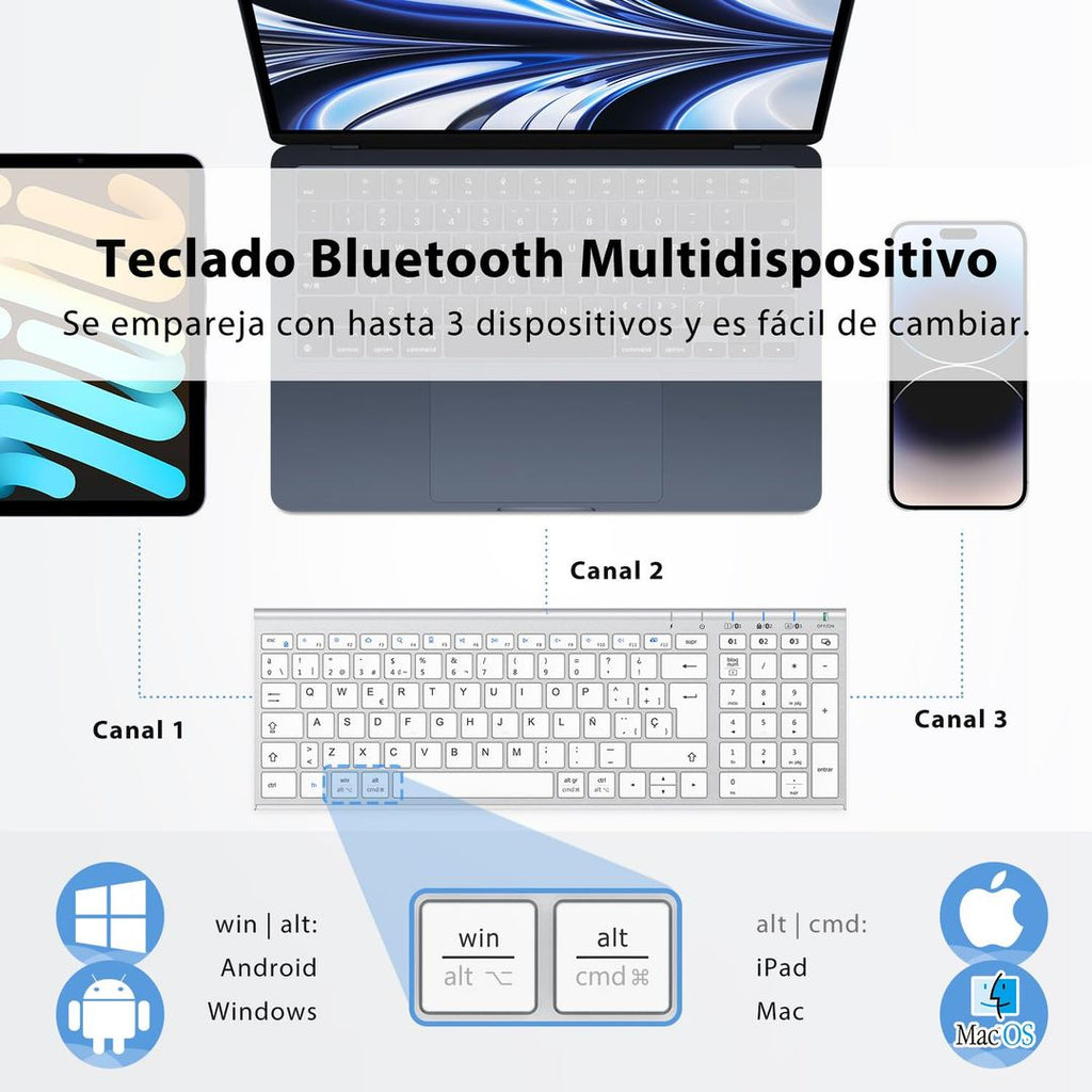 iClever BK10 Kabellose Bluetooth-Tastatur