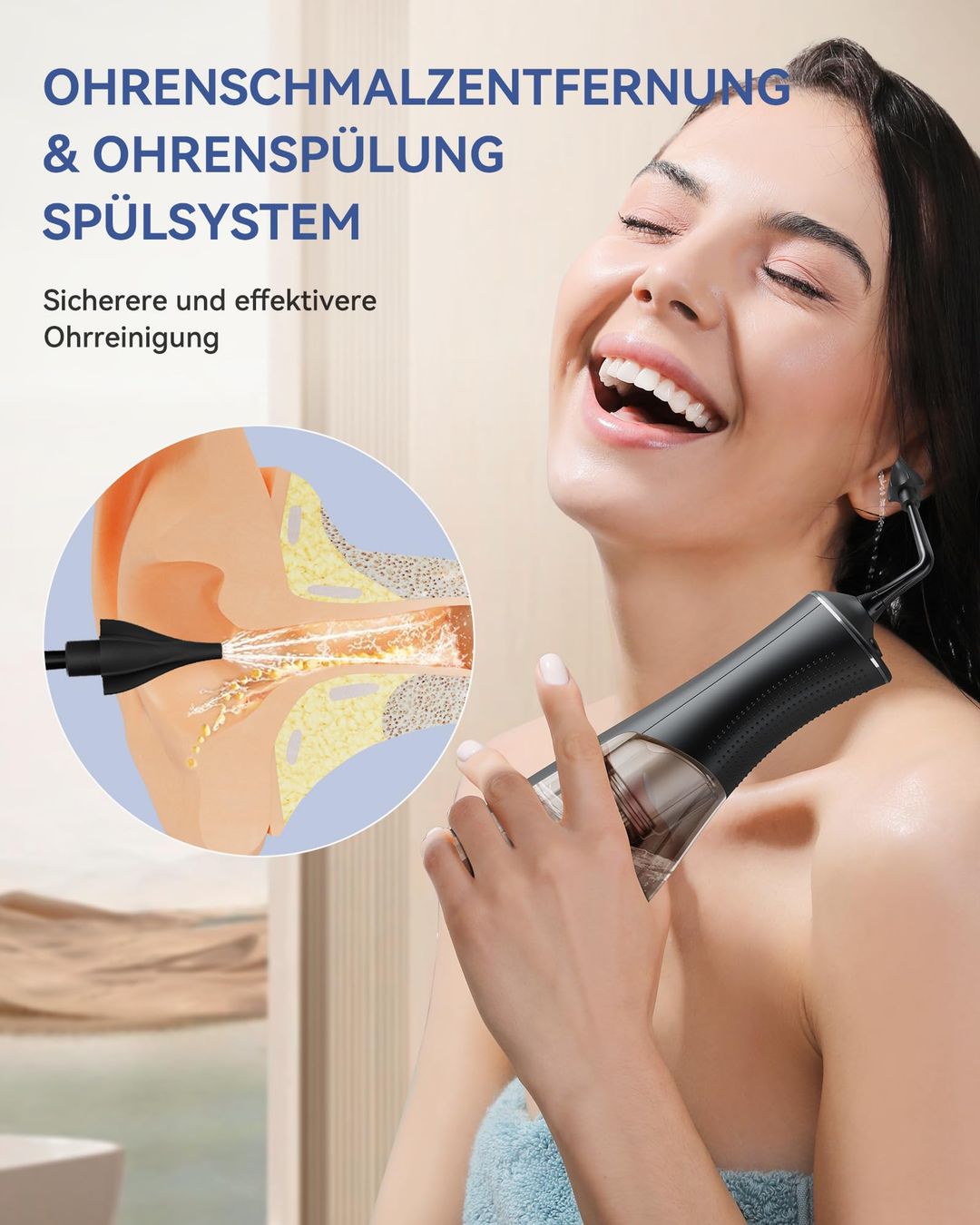 Elektrischer Ohrenschmalzentferner – IPX7 Wasserdicht