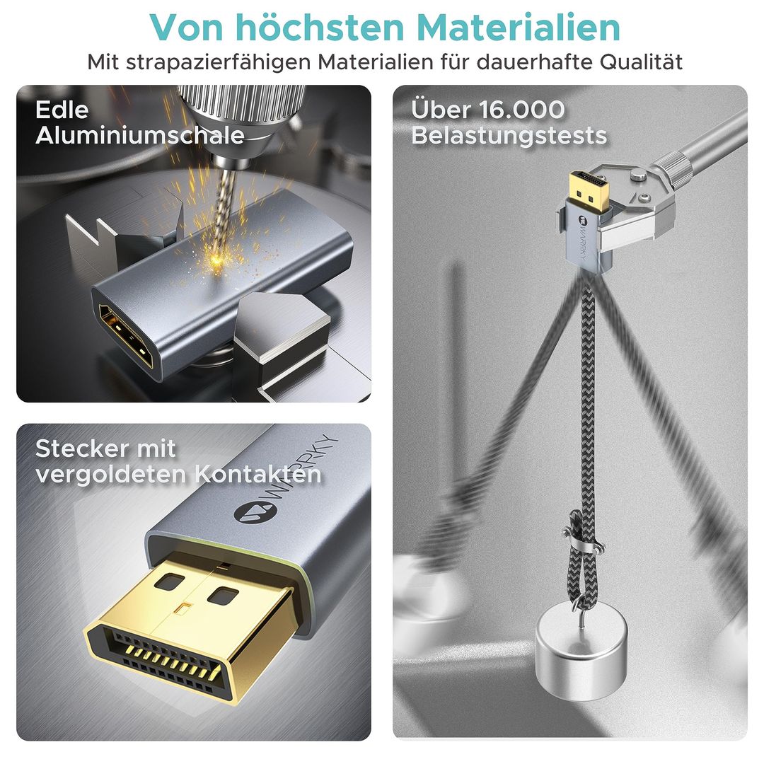 WARRKY 4K DisplayPort zu HDMI Adapter