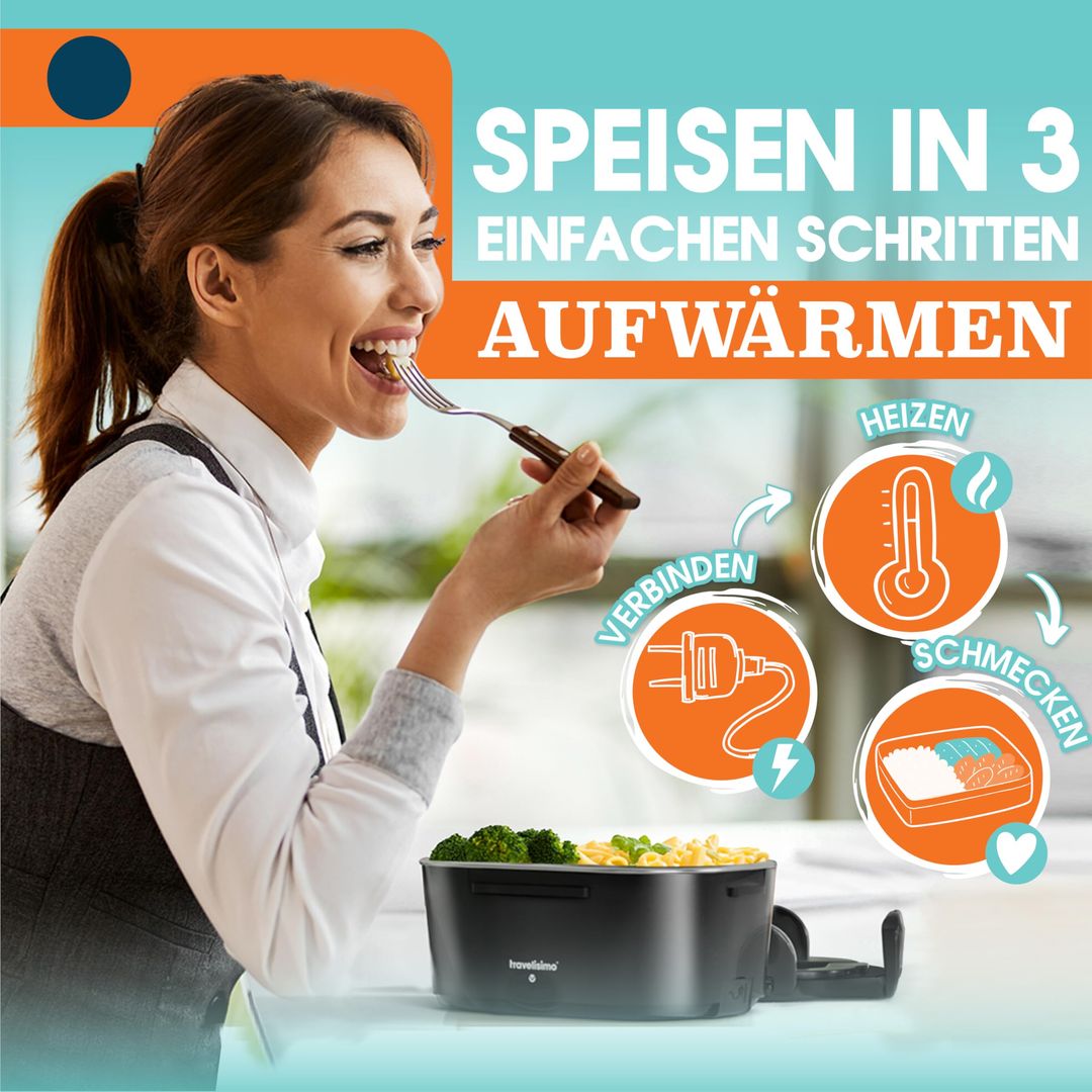 Elektrische Lunchbox 80W – 1,5L, 3-in-1 (12V/24V/220V)