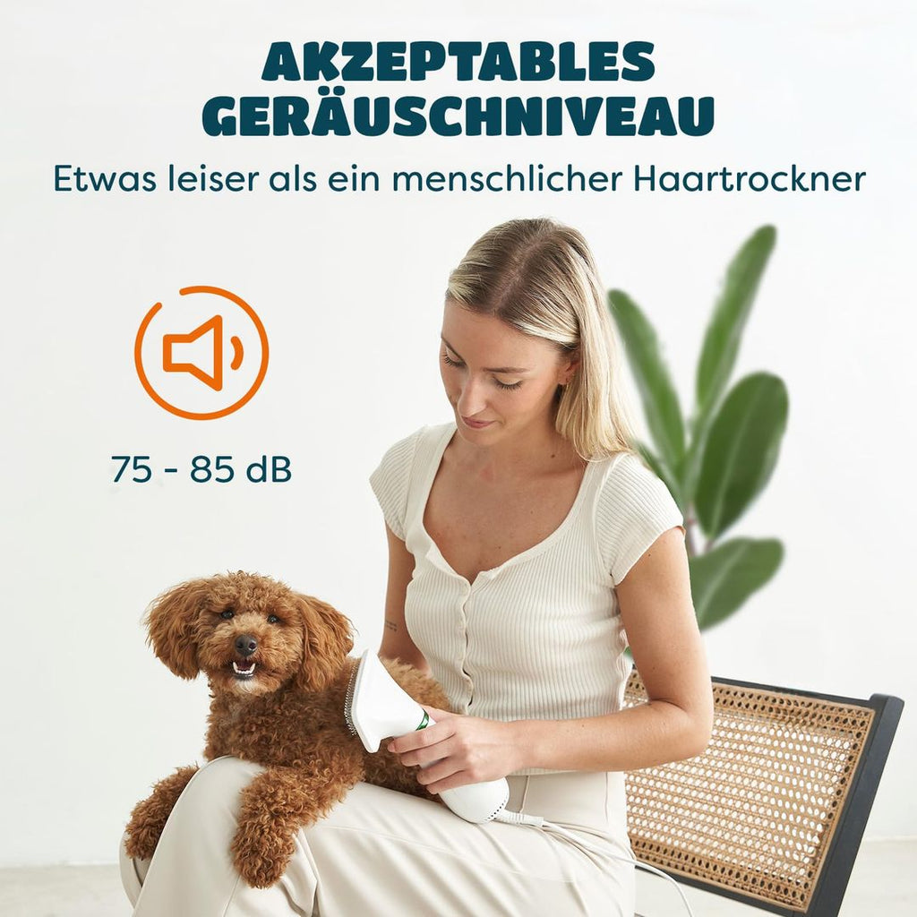 Hundehaartrockner | 2-in-1 Haartrockner mit Bürste