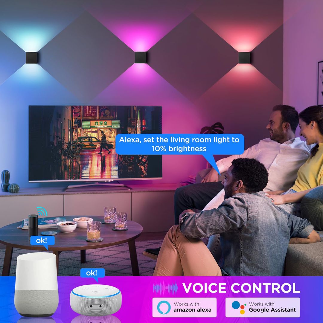 Smart RGB-LED-Wandleuchte mit App-Steuerung