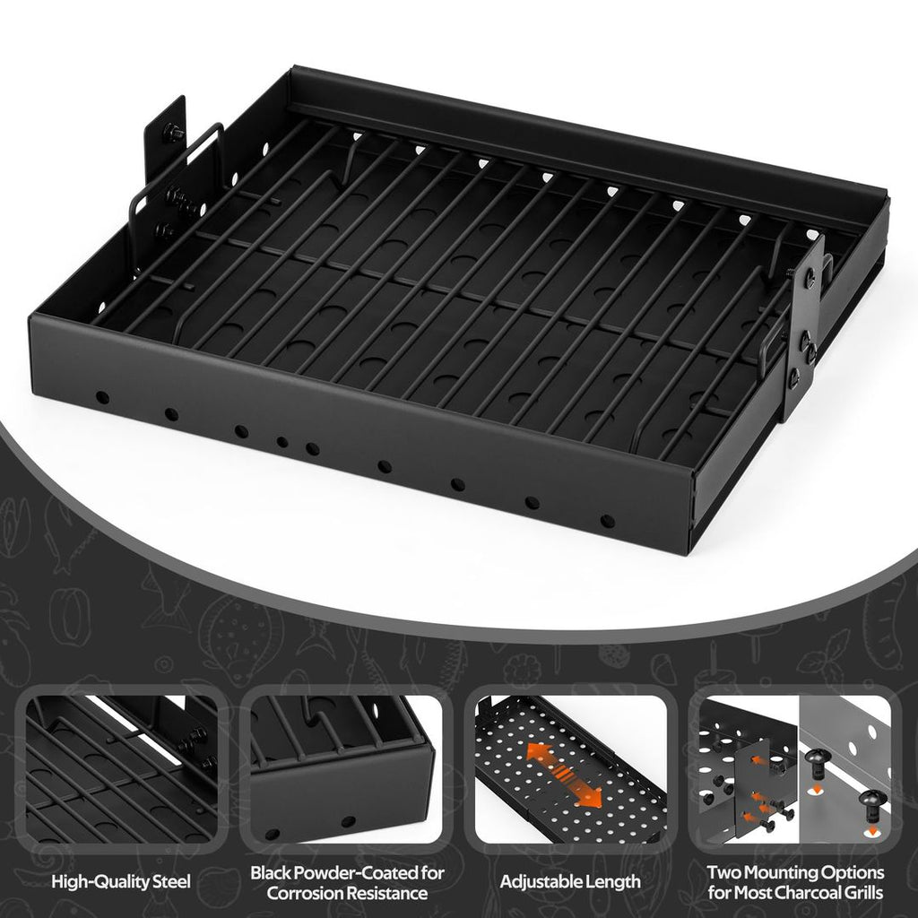 Verstellbares Kohleblech für Grills – 38,5–73 cm, Universal, Edelstahl