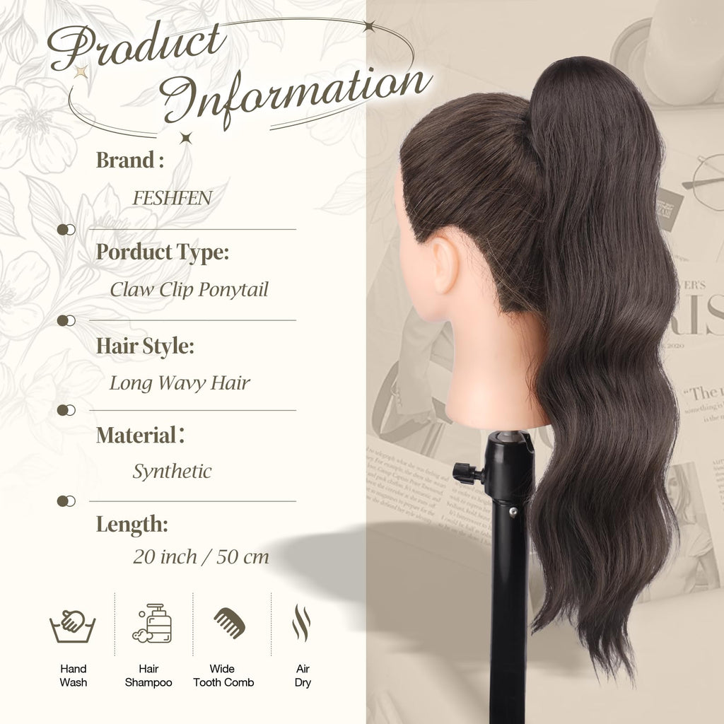 Welliges Pferdeschwanz Extensions - 50cm
