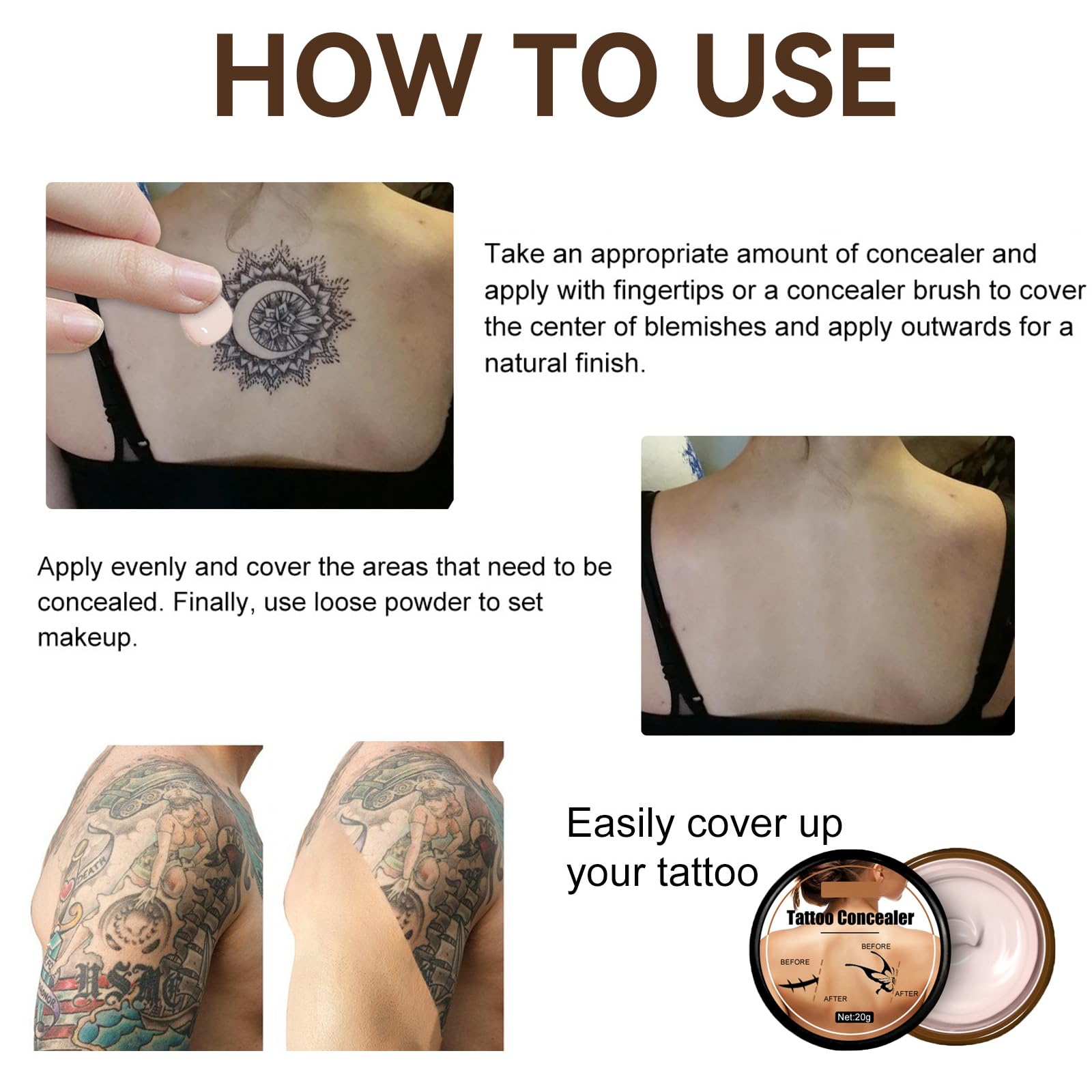 Wasserfester Tattoo Concealer – Helle Abdeckung