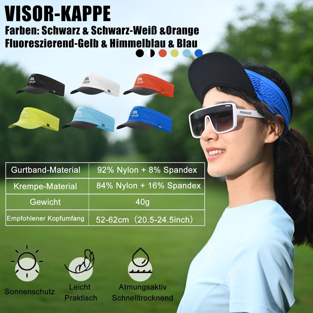 Sonnenvisor Kappe Ultraleicht – UV-Schutz, Laufen & Outdoor, Blau