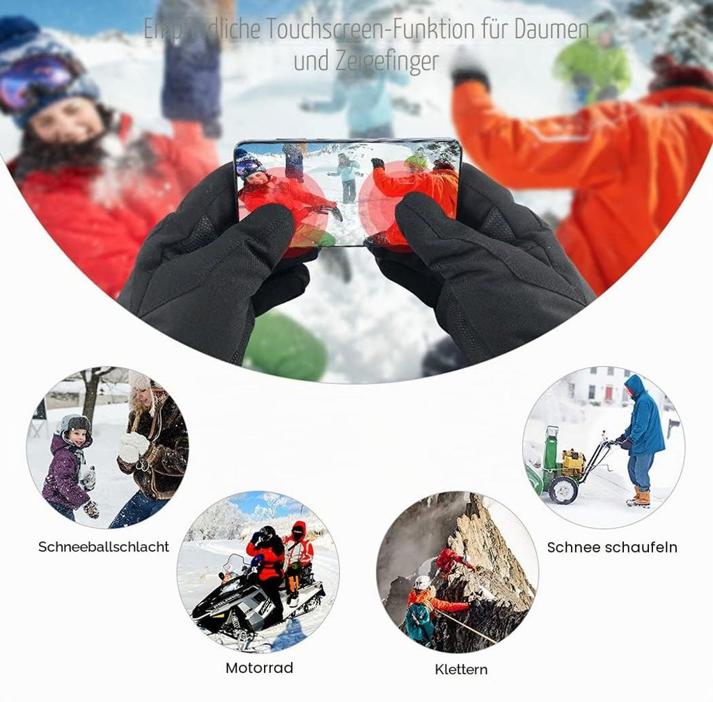 Beheizbare Winter- und Skihandschuhe, Unisex, Grau, XXL