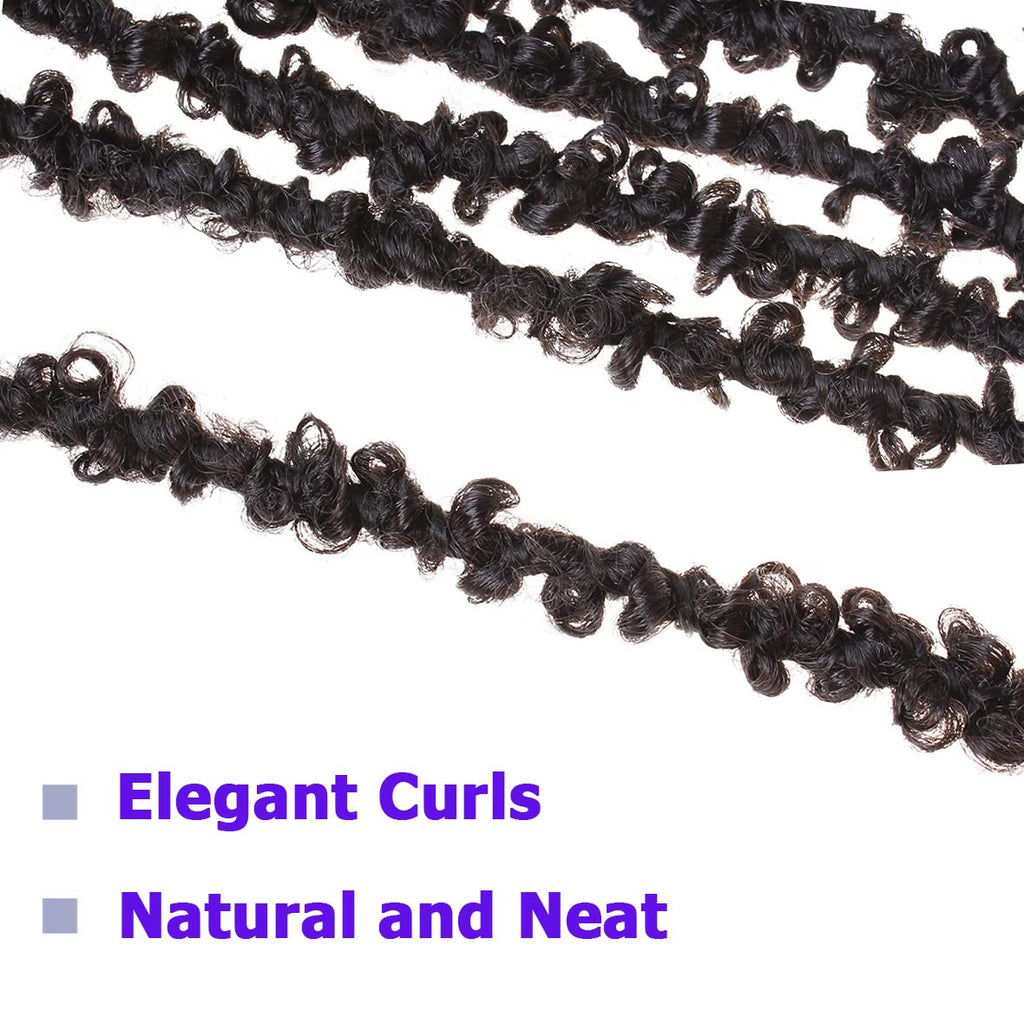 Leeven Butterfly Faux Locs – 12 Zoll, Synthetisches Häkelhaar, 1B#, 6 Packungen