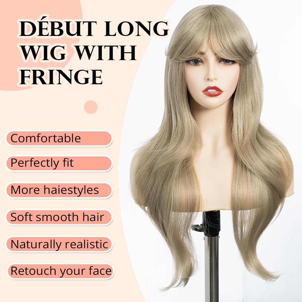 Lange blonde Perücke hitzebeständig – 66 cm