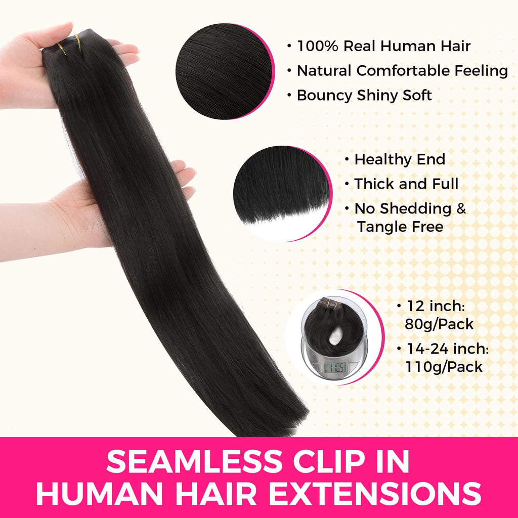 Clip-in Haarverlängerungen Echthaar  110g