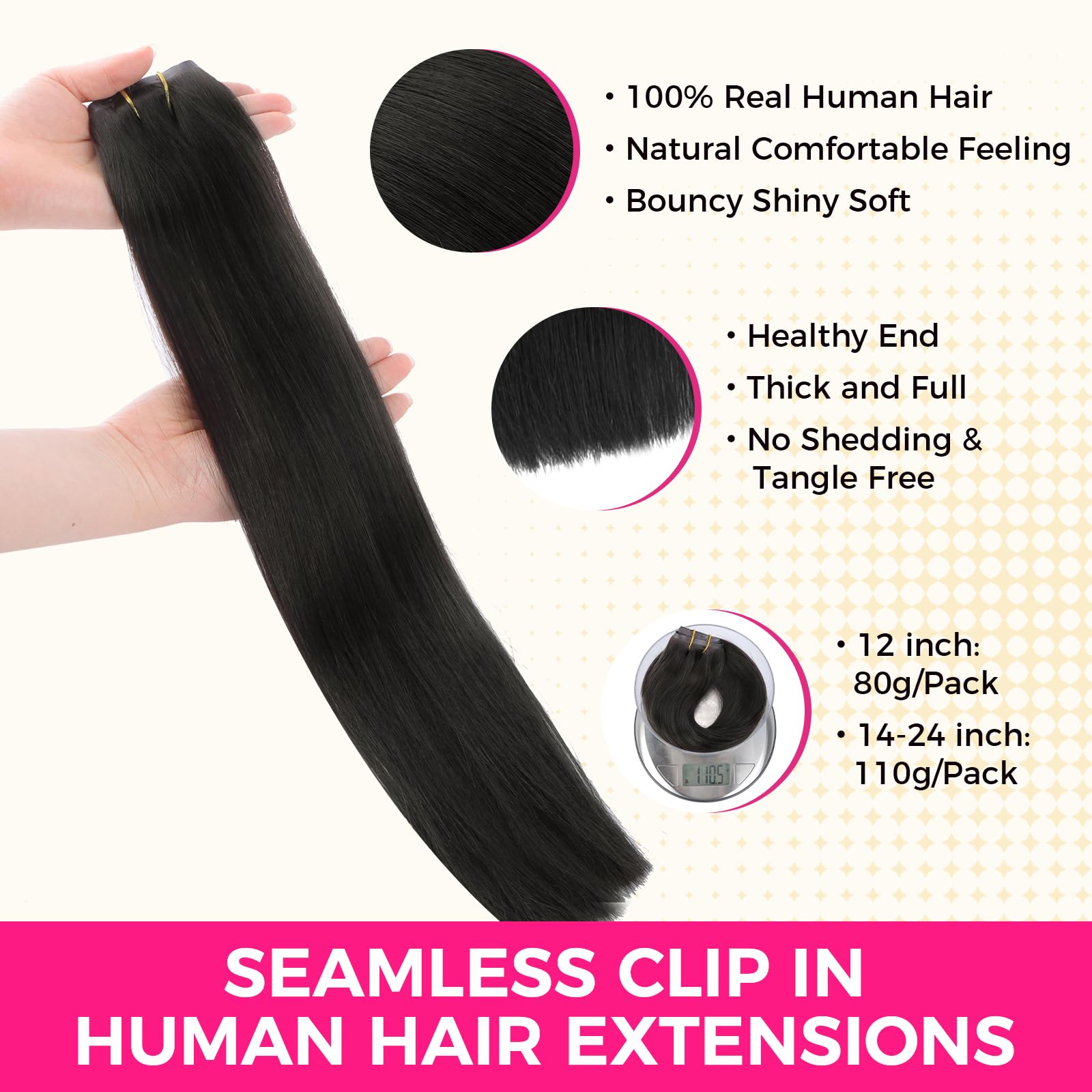 Clip-in Haarverlängerungen Echthaar  110g