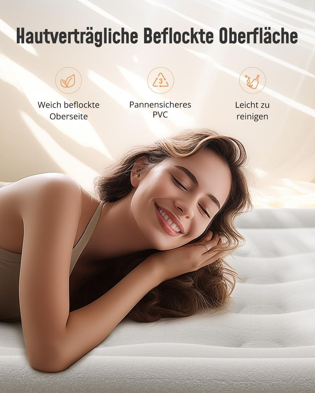 Luftmatratze mit integrierter Pumpe, selbstaufblasend
