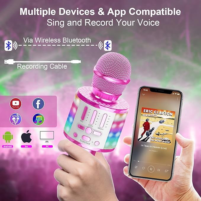 LED-Karaoke-Mikrofon mit Lautsprecher