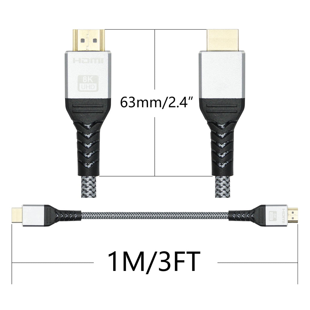 HDMI-2.1-Kabel, 1 m, 8K bei 60 Hz und 4K bei 144 Hz