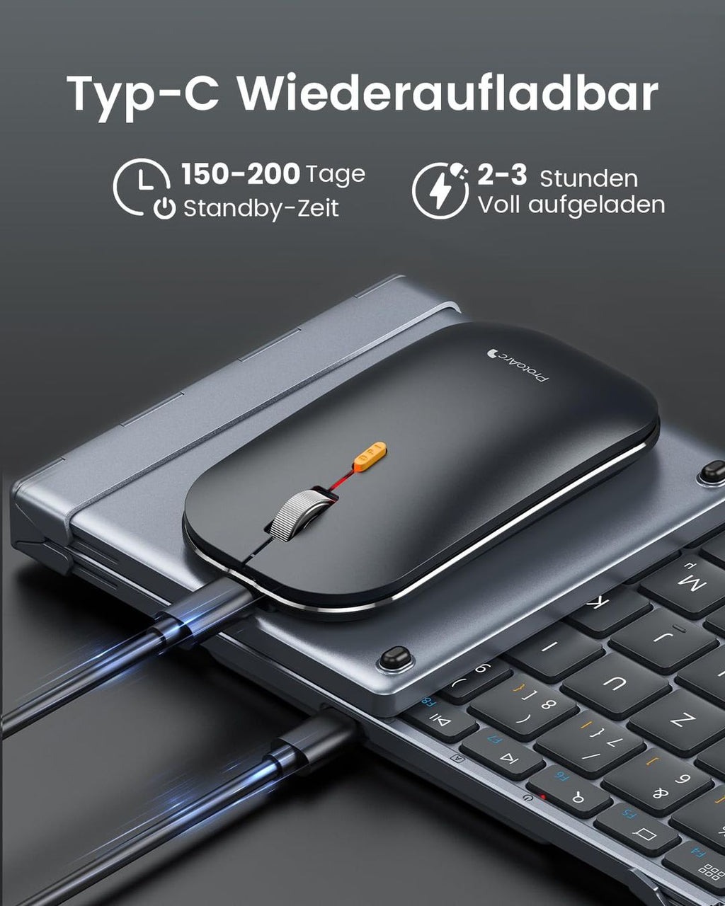 ProtoArc Faltbare Tastatur Kabellos und Maus