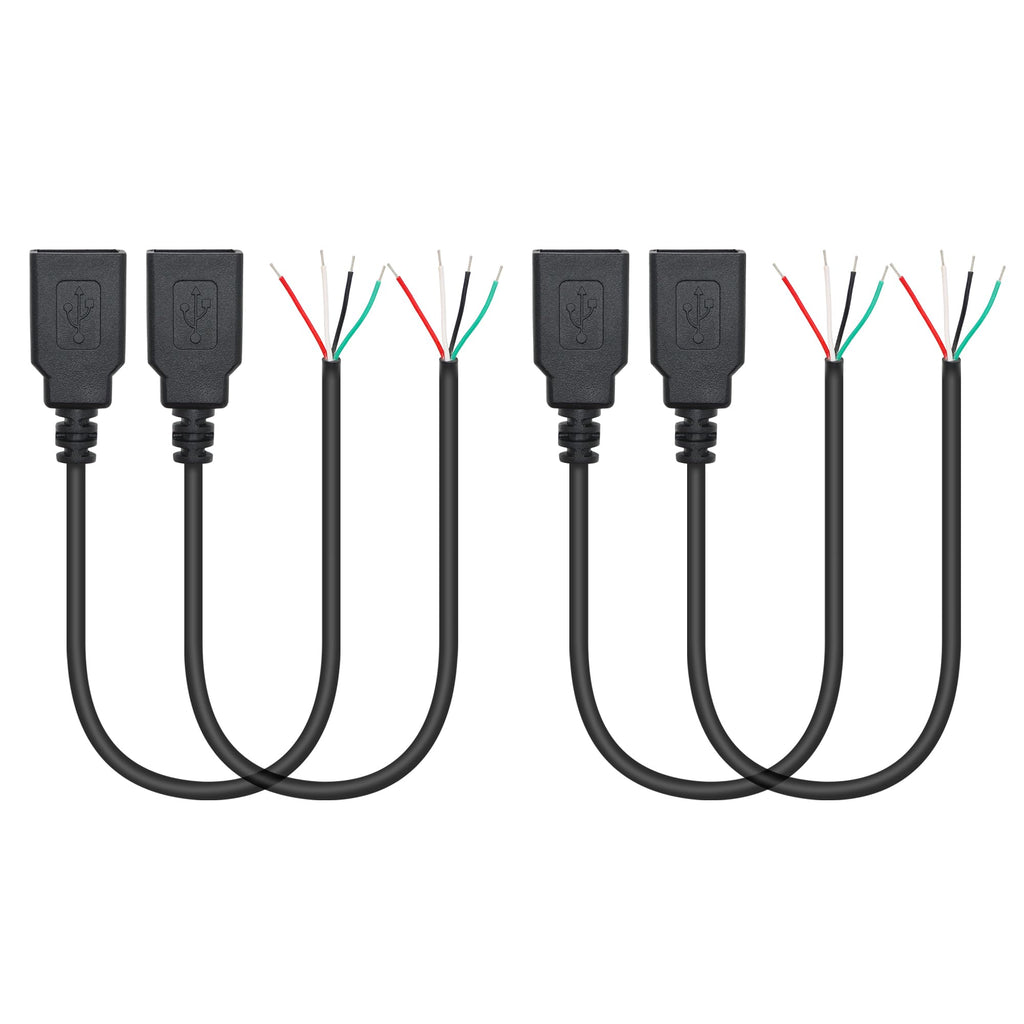 USB-A-Buchse mit offenem Kabelende, 4-polig, 5 V/2 A, ca. 28 cm