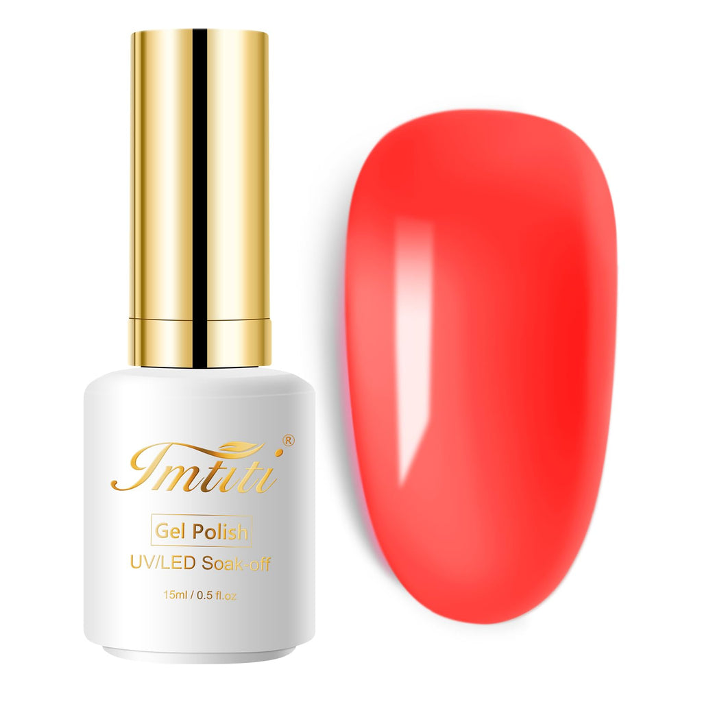 Glitzer-Gel-Nagellack – 15 ml - Neon-Orange-Rot