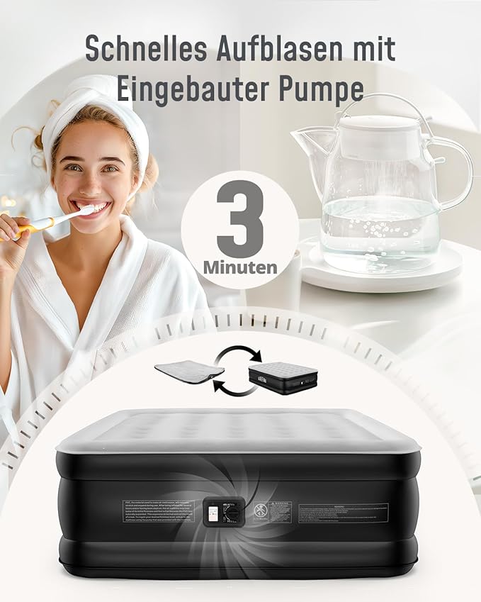 Надуваем матрак Airefina за 2 души с вградена помпа