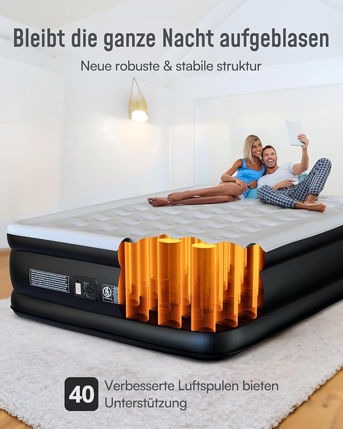Надуваем матрак Airefina за 2 души с вградена помпа