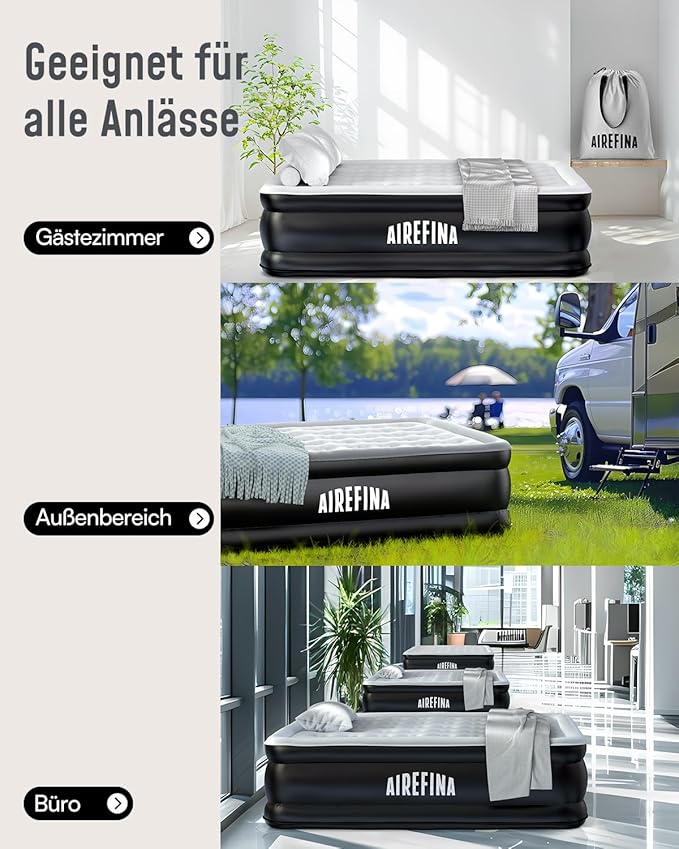 Надуваем матрак Airefina за 2 души с вградена помпа