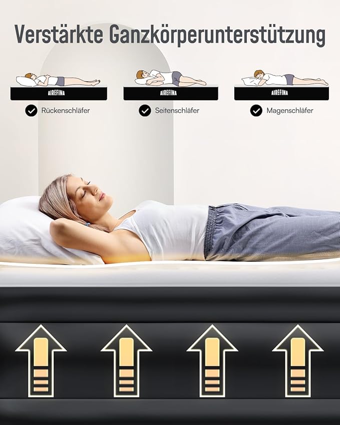 Надуваем матрак Airefina за 2 души с вградена помпа