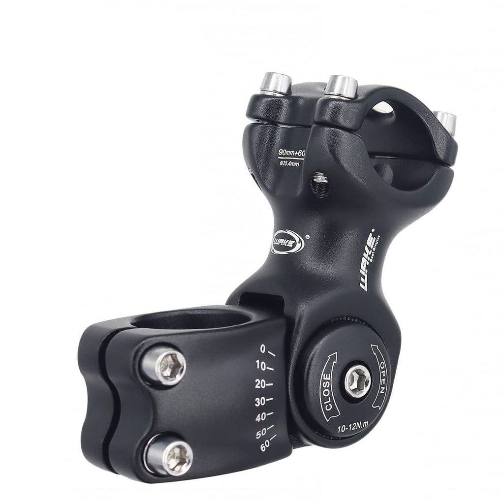 BSSOK Fahrrad Vorbau Verstellbar – 31,8 mm / 25,4 mm, Lenkerhöhung, 90 mm, MTB, 0-60 Grad