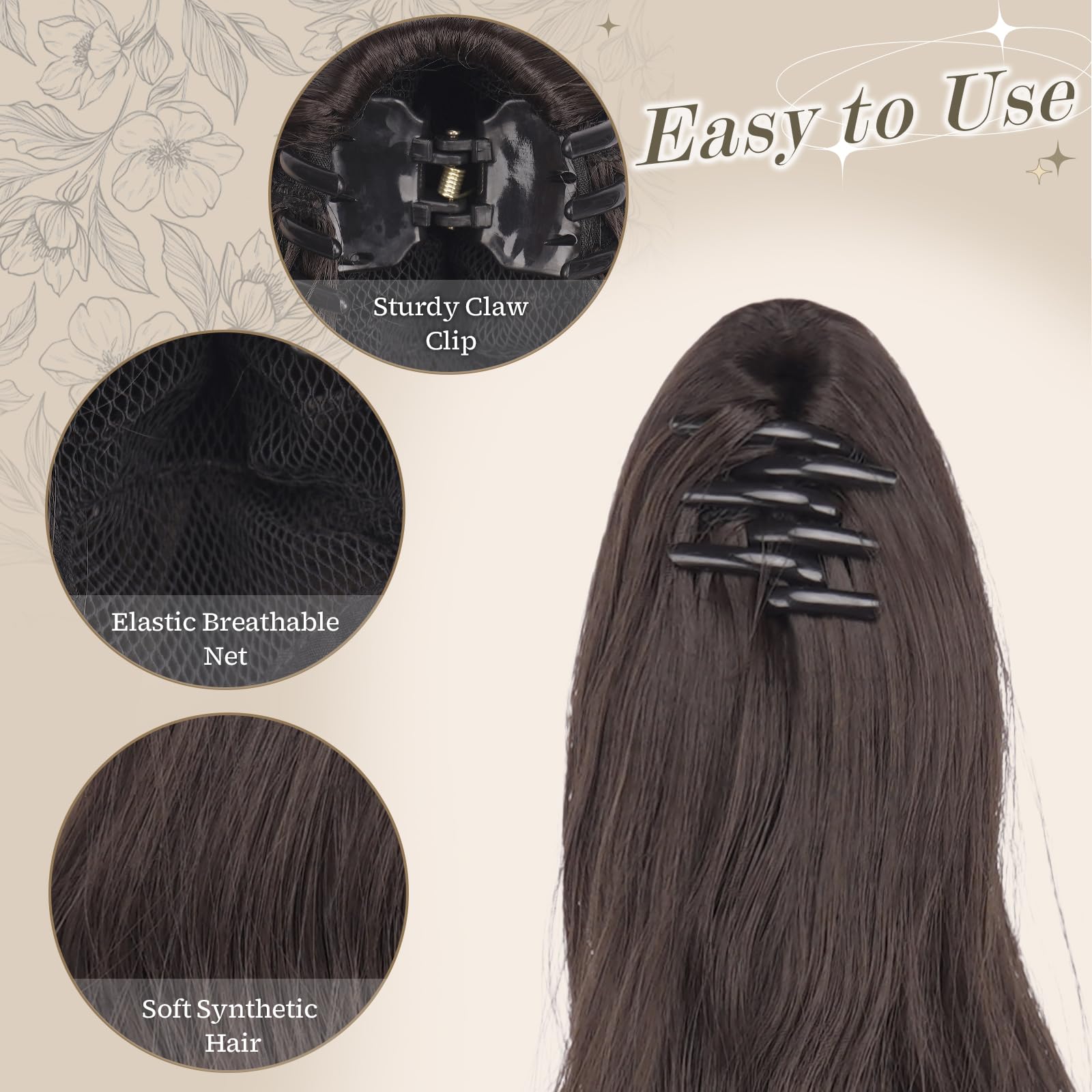Welliges Pferdeschwanz Extensions - 50cm
