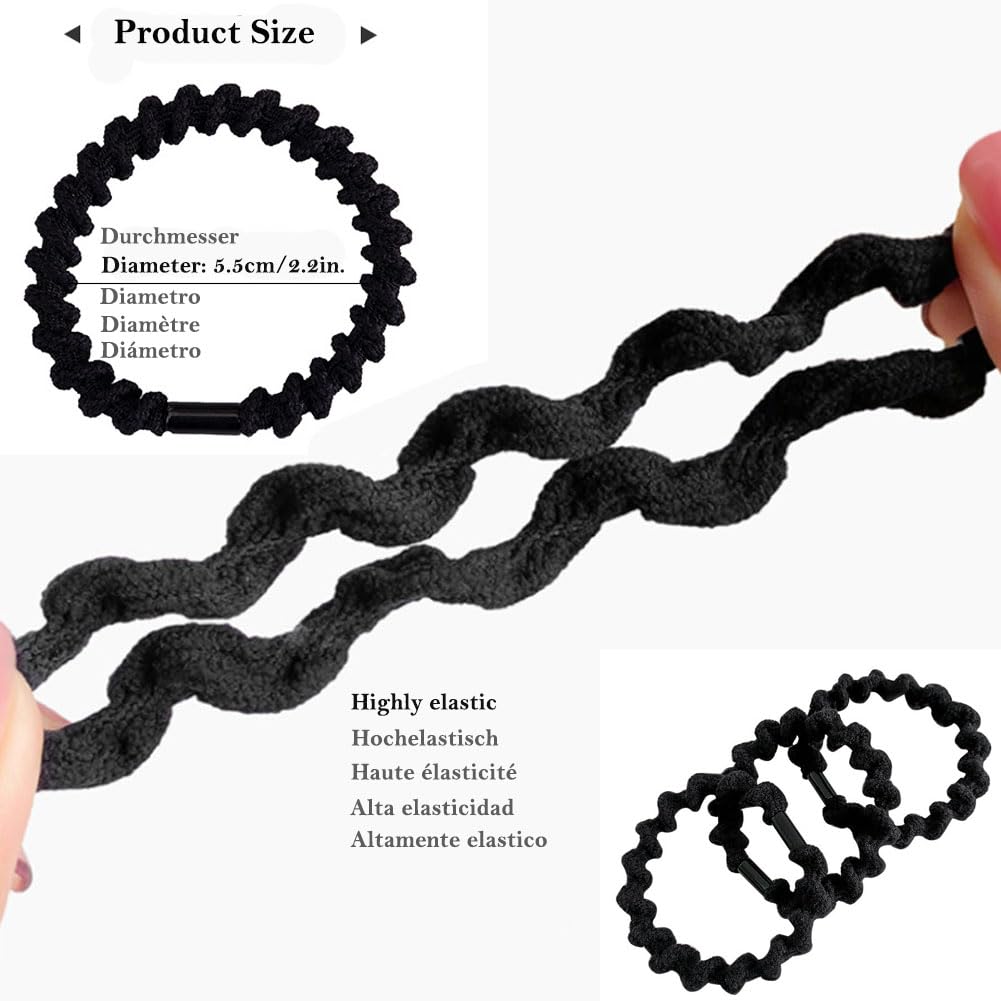 10 Stück schwarze Haargummis