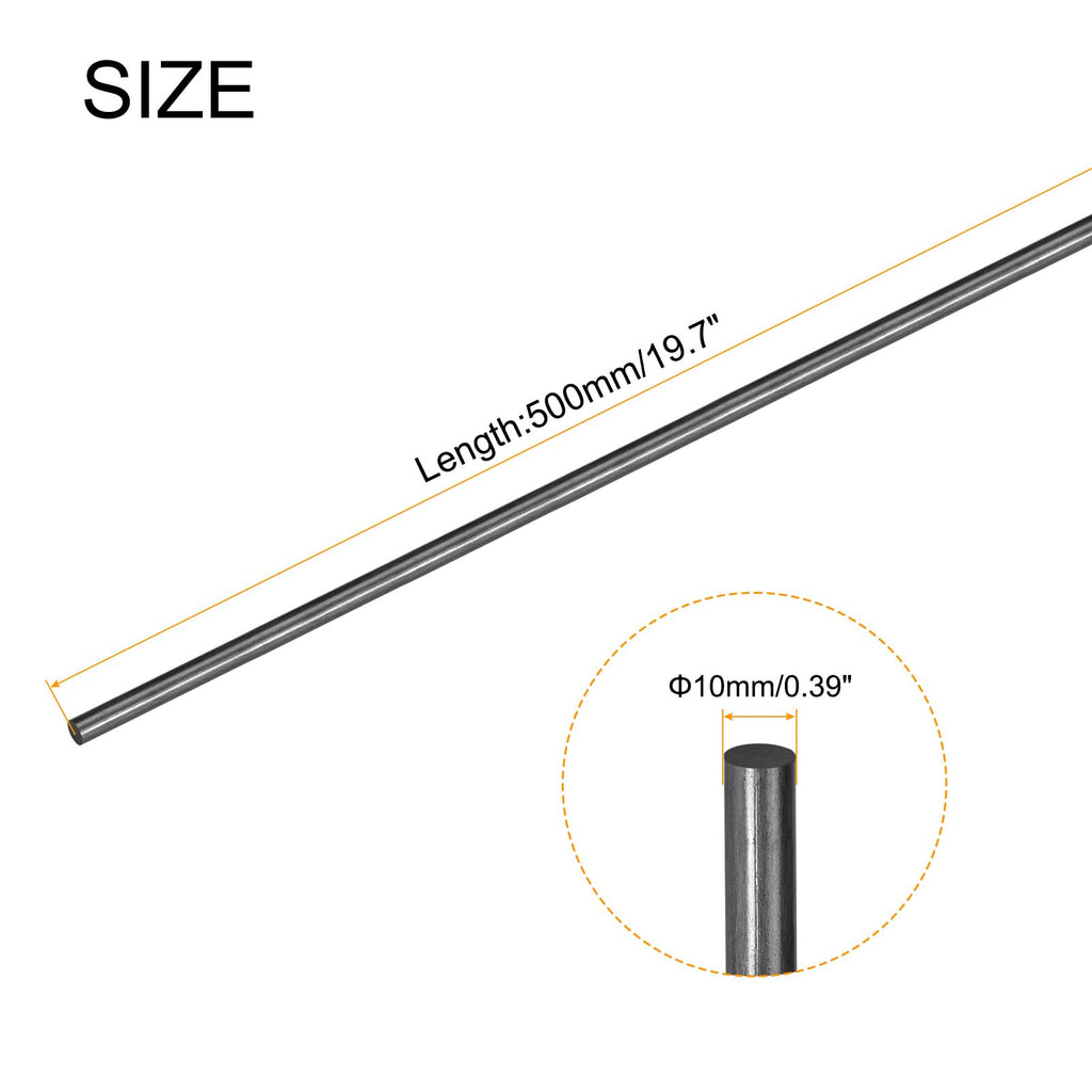 QUARKZMAN Kohlefaserstaebe 10 mm x 500 mm – 5er-Set fuer RC-Flugzeug, Quadcopter und DIY
