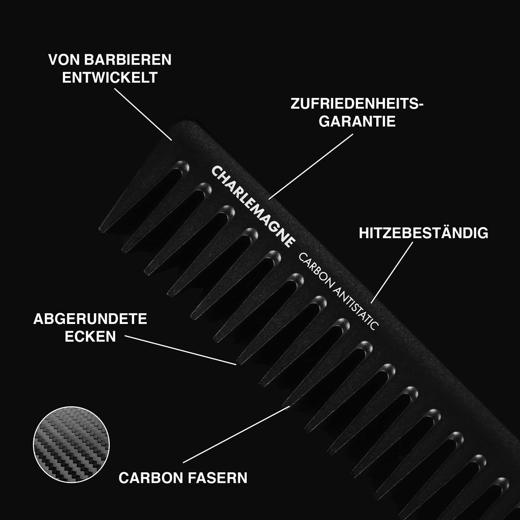 Carbon-Haarkamm für Männer – 19 cm