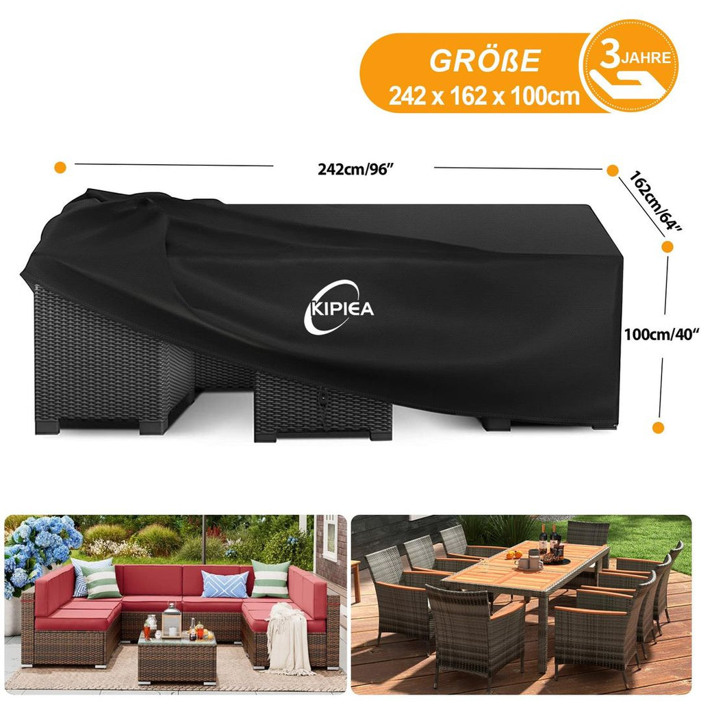 Gartenmöbel-Abdeckung Wasserdicht – 242x162x100cm, 420D Oxford, Winterfest & UV-Schutz