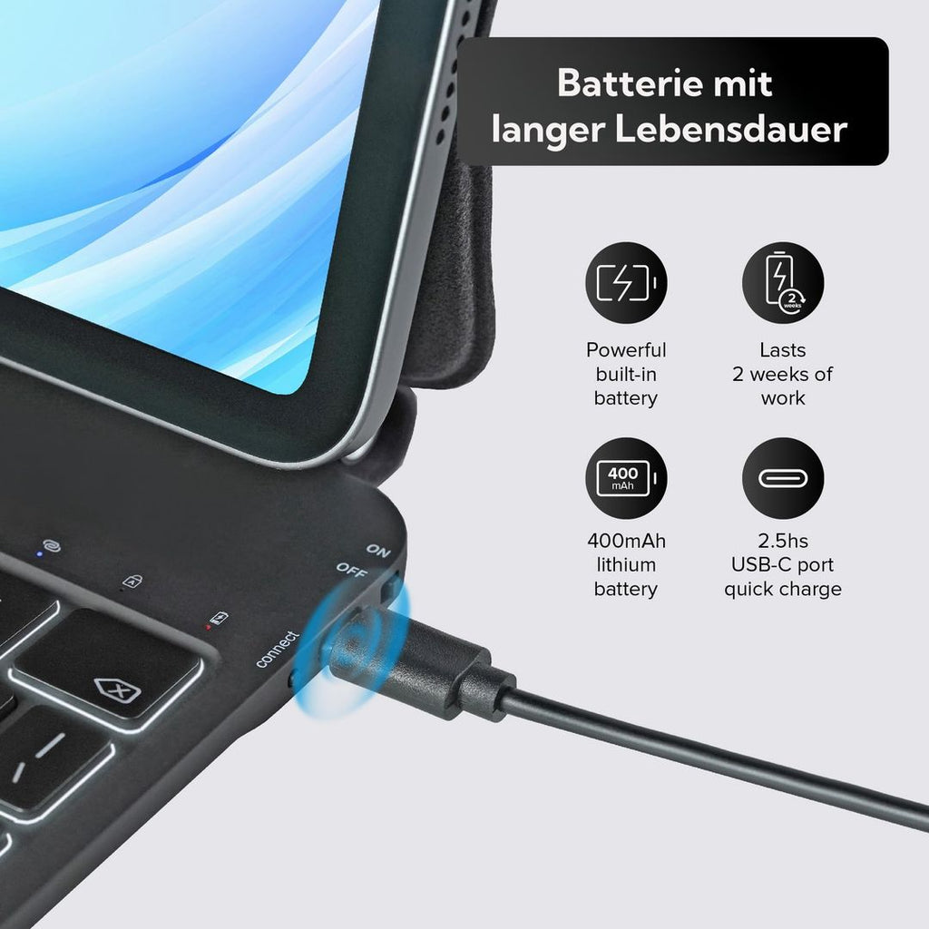 Tastaturhülle für iPad Air 11 Zoll mit Trackpad