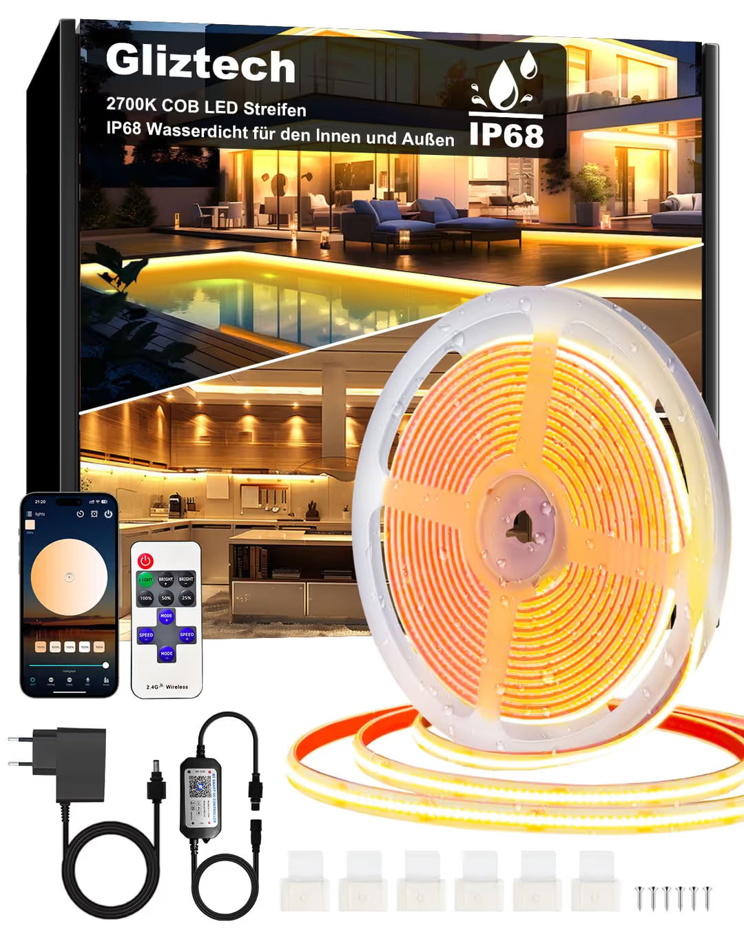 COB LED Streifen 15M IP68