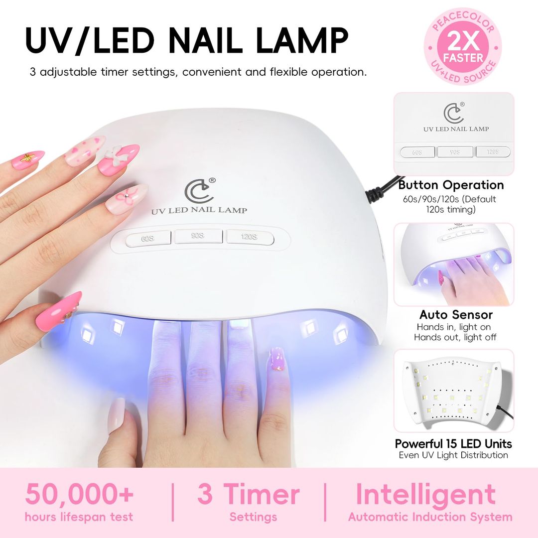 UV Nagellack Set mit UV Lampe – 22 Farben,