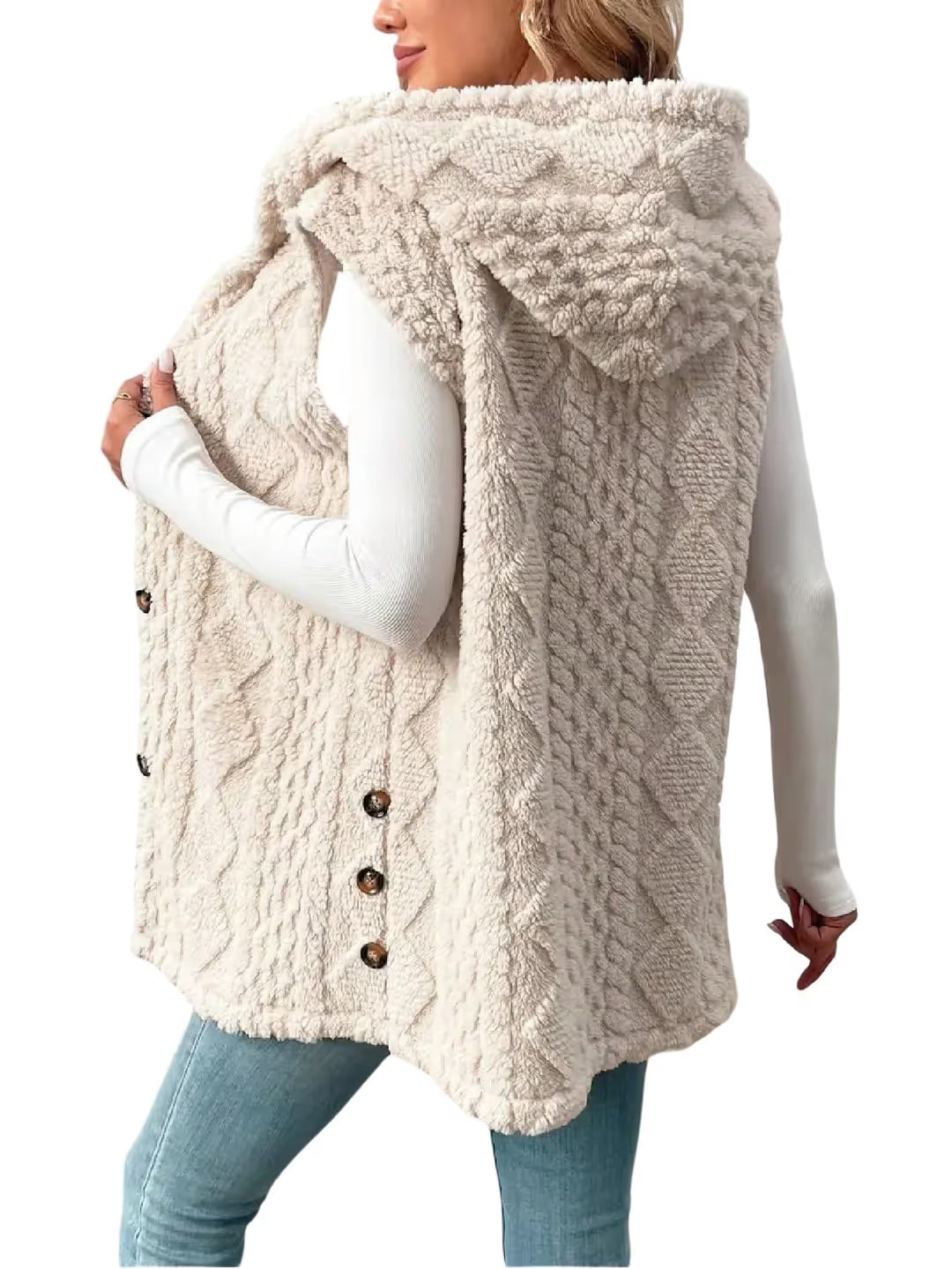 Дамско дълго поларено палто