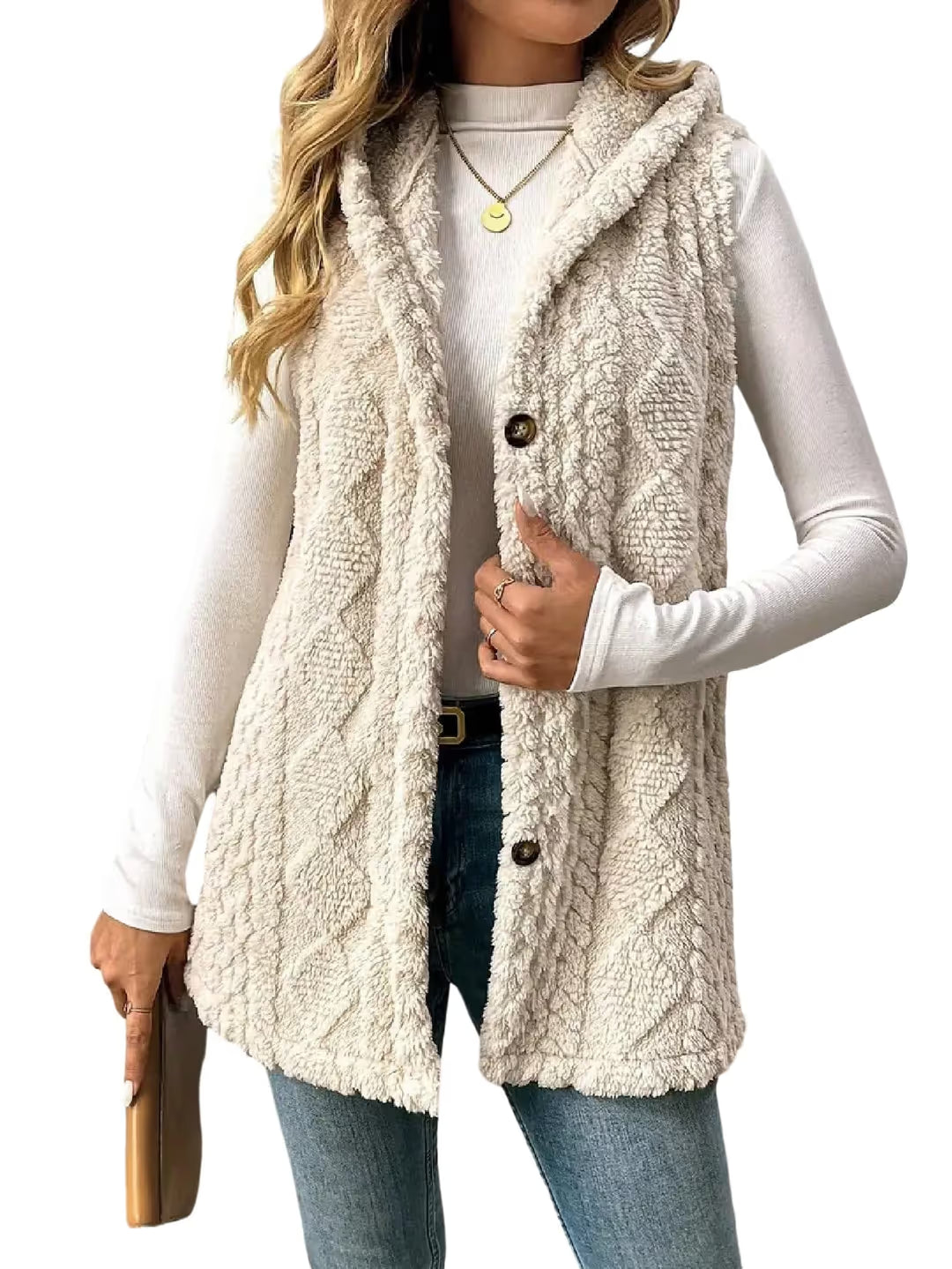 Дамско дълго поларено палто